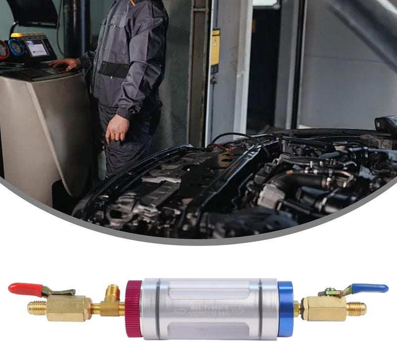 Cloudpower Car R134 Air Conditioning Hose Connector Tool Kit Coolant Oil Filling Analysis Filler Tool Charging Equipment With Observation Window Pressure Gauge For Automobile Maintenance Checks - Image 2